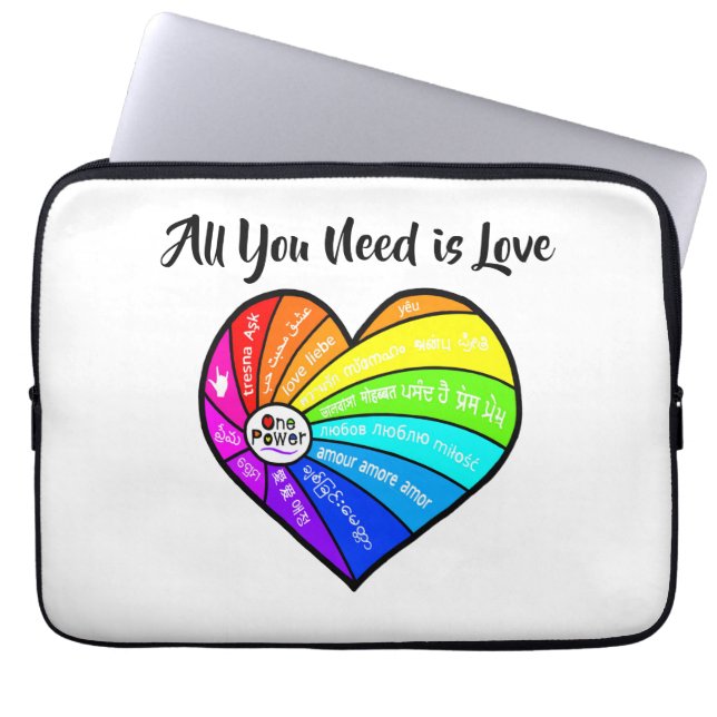 All You Need is Love Laptop Sleeve (Voorkant)