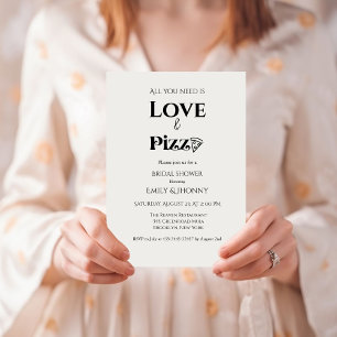 All you need is love & Pizza Bridal Shower Aankondiging