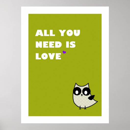all you need is love - poster (green) (Devant)