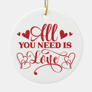 All You Need Is Love Typografie Keramische Versier Keramisch Ornament