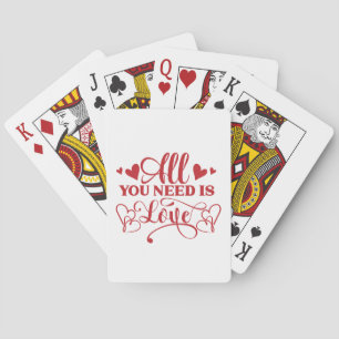 All You Need Is Love Typografie Speelkaarten