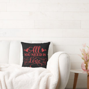 All You Need Is Love Typography Kussenhoes Kussen