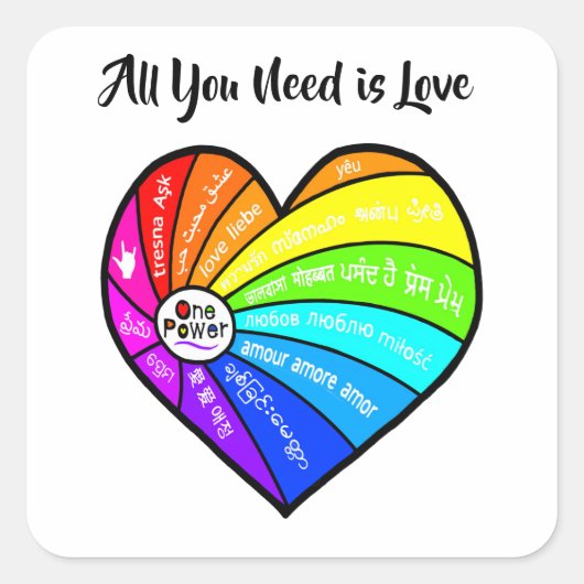 All You Need is Love Vierkante Sticker (Voorkant)