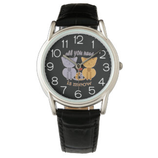 All you need is meow Valentine cats Horloge