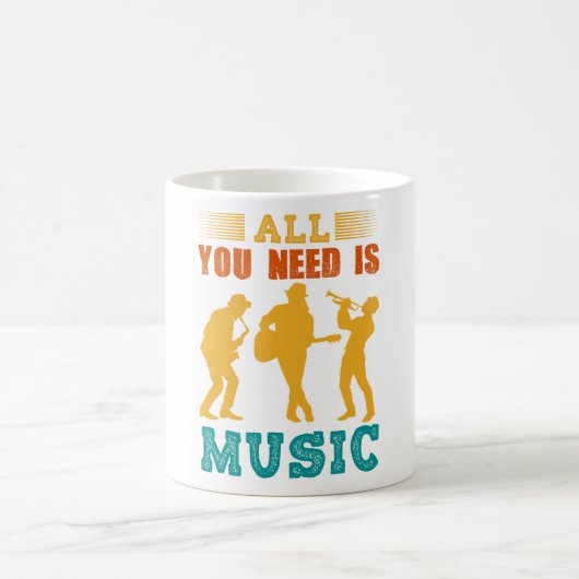 All You Need Is Music Coffee Mug Koffiemok (Center)
