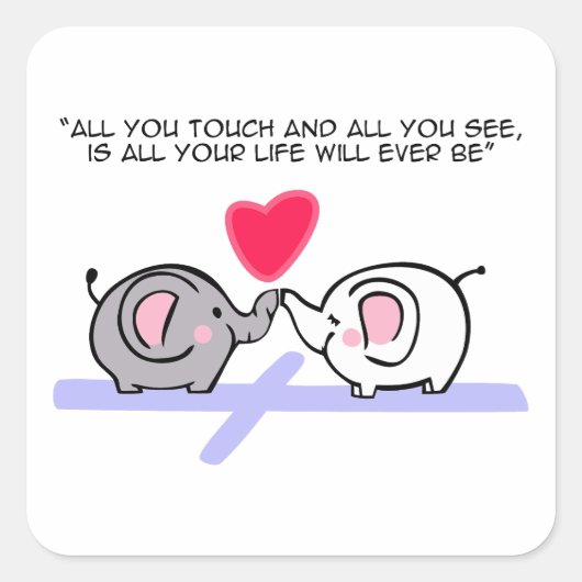 All you touch vierkante sticker (Voorkant)