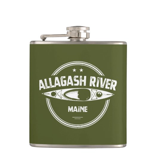 Allagash rivier Maine Kayak Heupfles (Voorkant)