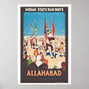 Allahabad India Oude Reisposter - Ingelijst Poster