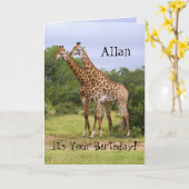 Allan "Go Wild" Joyeuse carte Giraffes d'anniversa (Fleur jaune)