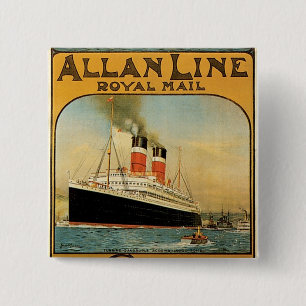 Allan Line Vierkante Button 5,1 Cm