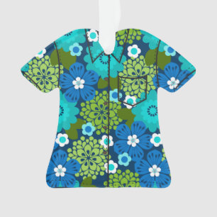 Allana Garden Floral Hawaïen Aloha Chemise - Bleu