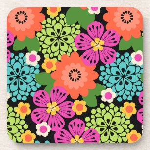 Allana Garden Hawaiian Grafische Bloemen - Helder Bier Onderzetter