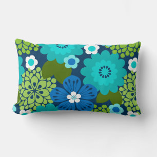 Allana Garden Hawaiian Grafische Bloemen - Marine Kussen