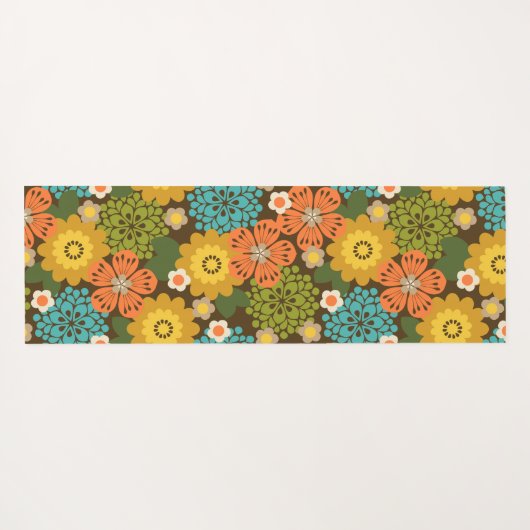 Allana Garden Hawaiian Graphical Floral - Tan Yogamat (Achterkant (horizontaal))
