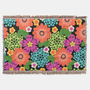 Allana Garden Hawaiian Graphical Floral - Zwart Deken
