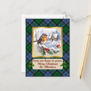 Allardice Tartan w/Robin Gepersonaliseerd Feestdagenkaart