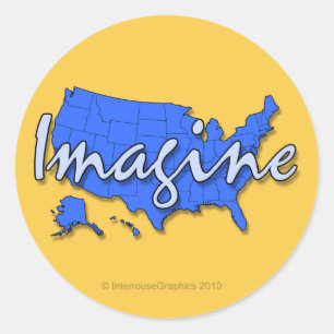 Alle 50 staten Blauwe Stickers