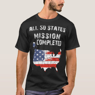 Alle 50 staten die de Opdracht voltooide Grunge re T-shirt