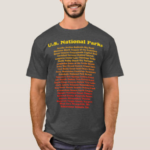 Alle 62 nationale parken Shirt lijst Yellowstone Y