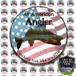 Alle American Angler Ronde Sticker