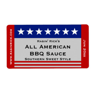 Alle American Stars en Stripes Food Container Etiket