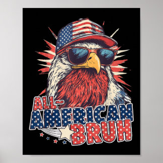 Alle Amerikaanse Bruh 4th of July Boys Kinder Patr Poster