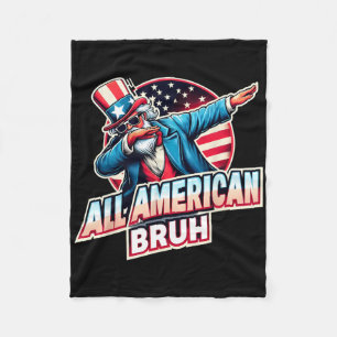 Alle Amerikaanse Bruh Amerikaanse Vlag Funny 4e va Fleece Deken