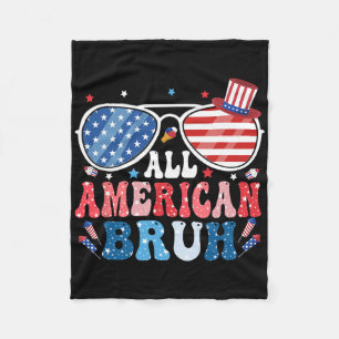 Alle Amerikaanse Bruh Fourth of July Boys Shirt Am Fleece Deken