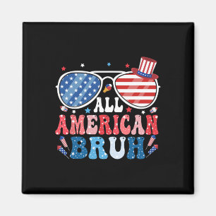 Alle Amerikaanse Bruh Fourth of July Boys Shirt Am Magneet