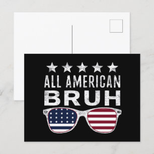 Alle Amerikaanse Bruh Zonnebril Grappig 4th van ju Briefkaart