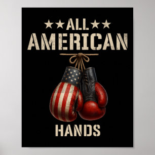 Alle Amerikaanse Handen Boksen Patriottische Ameri Poster