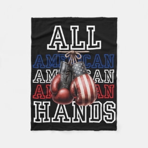 Alle Amerikaanse Handen USA Vlag Bokshandschoenen Fleece Deken