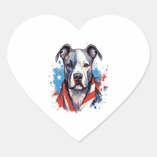 ALLE AMERIKAANSE HONDENliefhebbers pitbull 2 Hart Sticker (Voorkant)