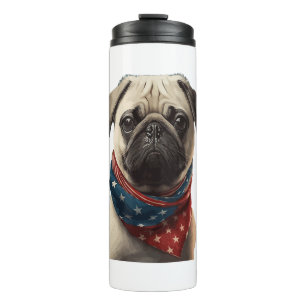 ALLE AMERIKAANSE HONDENLIEFHEBBERS Pug Thermosbeker
