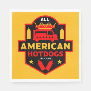 Alle Amerikaanse hotdogs Foodies Napkin Servet
