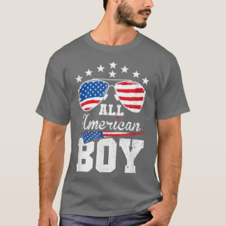 Alle Amerikaanse jongen op 4 juli van de Matching T-shirt