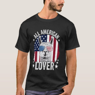 Alle Amerikaanse Lama Dierenliefhebbers 4 juli VS T-shirt