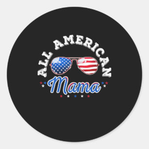 Alle Amerikaanse mama van 4 juli Ronde Sticker