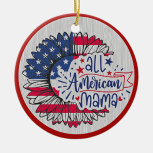 Alle Amerikaanse mamma Red White Blue Amerikaanse Keramisch Ornament