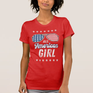 Alle Amerikaanse Meisje Amerikaanse Vlag Aviator B T-shirt