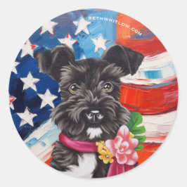 Alle Amerikaanse Mini Schnauzer Ronde Sticker