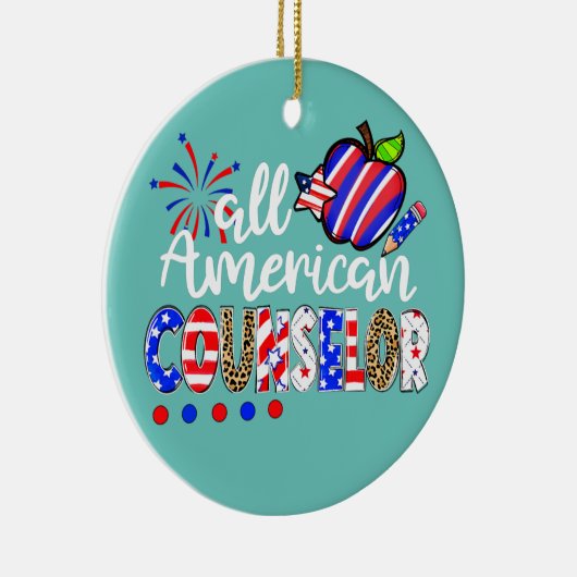 Alle Amerikaanse raadslieden Vuurwerk Leopard 4de Keramisch Ornament (Rechts)