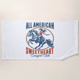 Alle Amerikaanse Sweetheart Cowgirl Strandlaken