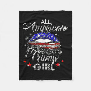 Alle Amerikaanse Trump Girl Mouth Diamond Fleece Deken