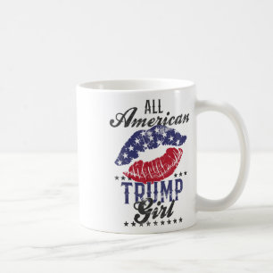 Alle Amerikaanse Trump Girl USA Flag Lips GOP Vote Koffiemok