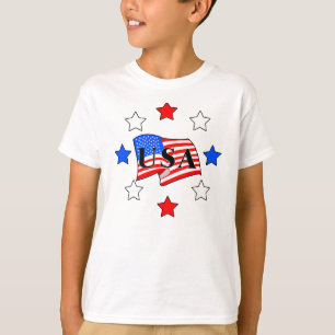 Alle Amerikaanse vlag en sterren T-shirt