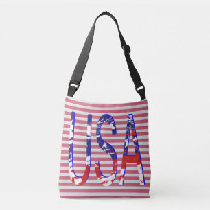 Alle Amerikaanse Vlag Logo Gestreept Crossbody Tas
