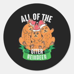 Alle andere rendieren kerstvakantie ronde sticker