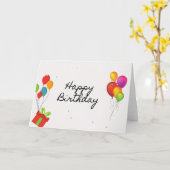 Alle ballonnen Happy Birthday Kaart (Gele Bloem)