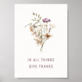 Alle Bedankt in het najaar afdrukken van wilde blo Poster (Voorkant)